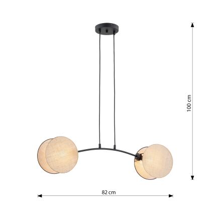 Lustra ar auklu MOTIF 2xE27/15W/230V bēša
