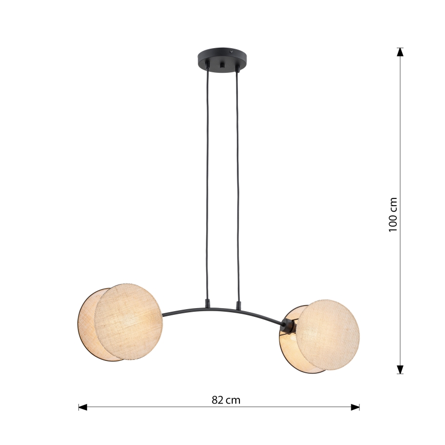 Lustra ar auklu MOTIF 2xE27/15W/230V bēša