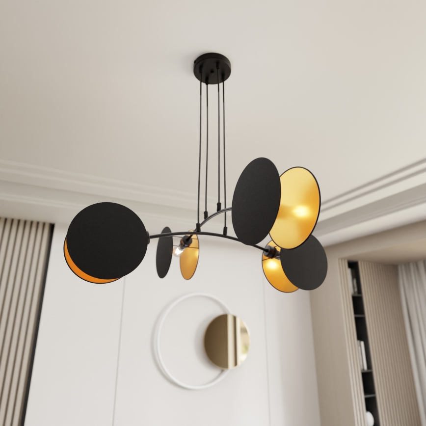 Lustra ar auklu MOTIF 4xE14/10W/230V melna