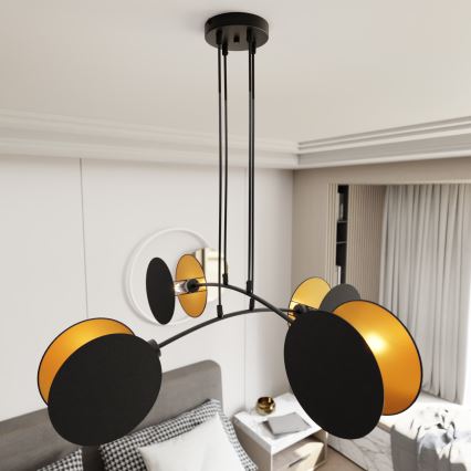 Lustra ar auklu MOTIF 4xE14/10W/230V melna