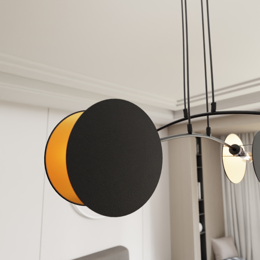 Lustra ar auklu MOTIF 4xE14/10W/230V melna
