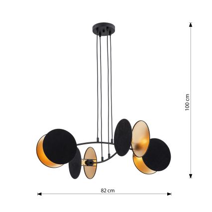 Lustra ar auklu MOTIF 4xE14/10W/230V melna