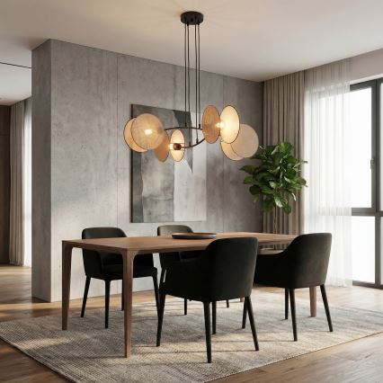 Lustra ar auklu MOTIF 4xE27/15W/230V bēša