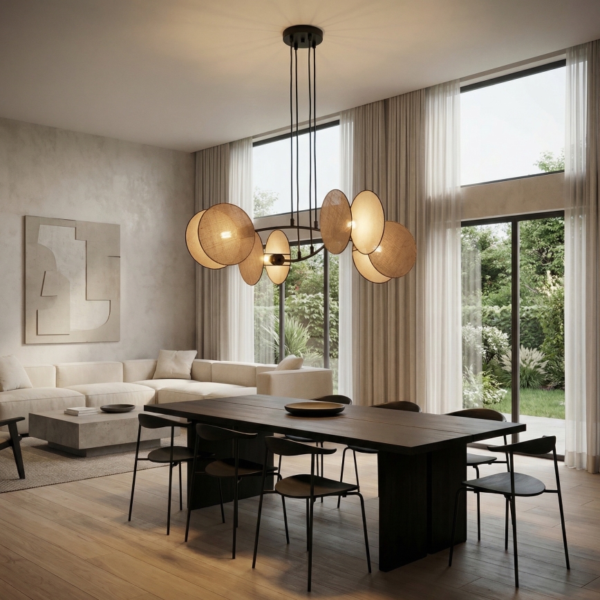 Lustra ar auklu MOTIF 4xE27/15W/230V bēša