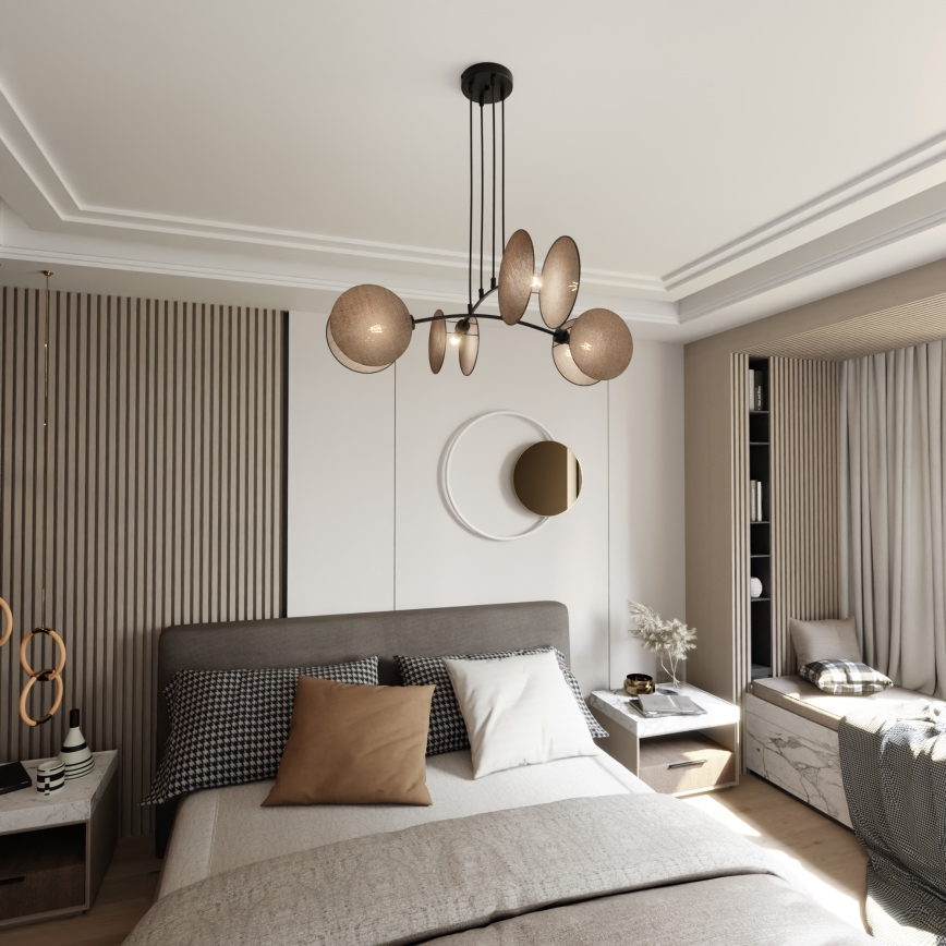 Lustra ar auklu MOTIF 4xE27/15W/230V bēša