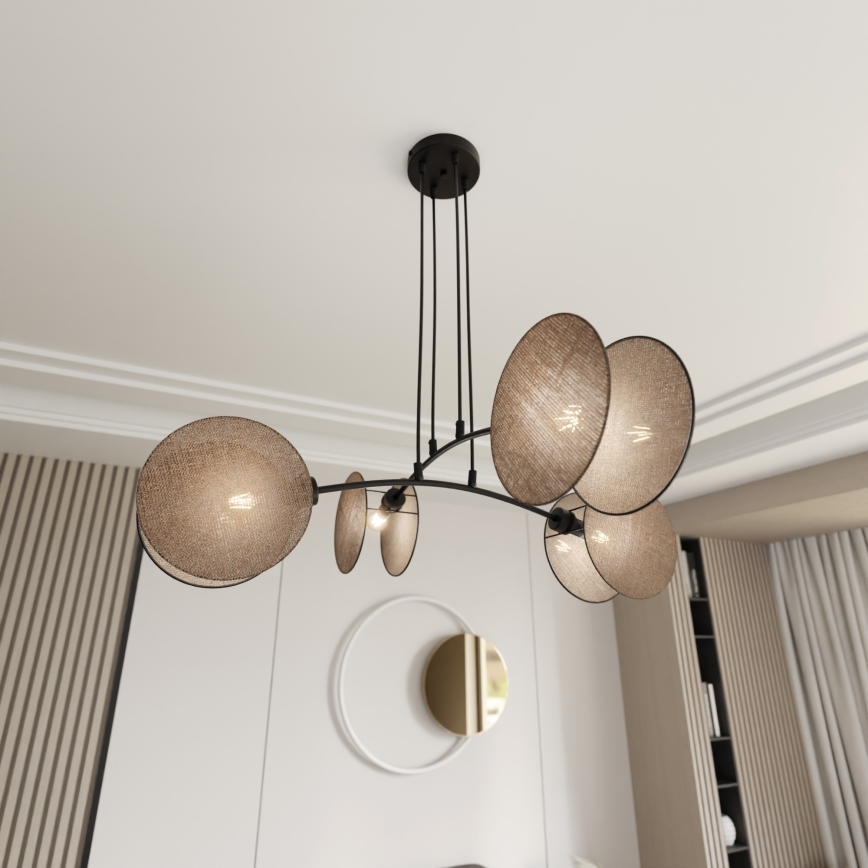 Lustra ar auklu MOTIF 4xE27/15W/230V bēša