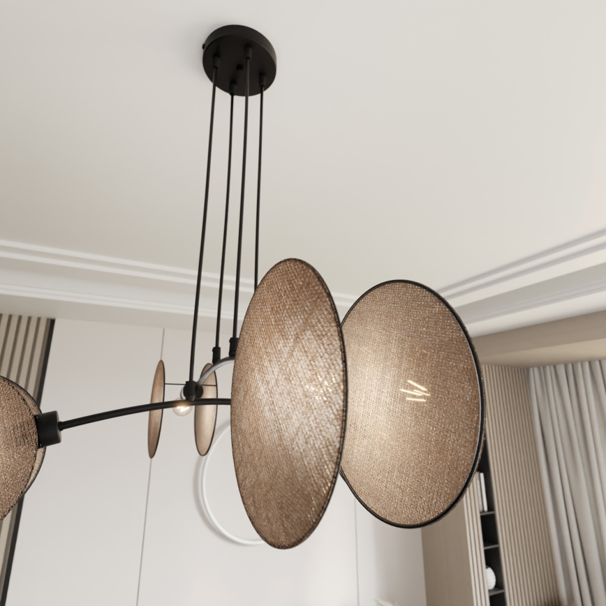 Lustra ar auklu MOTIF 4xE27/15W/230V bēša