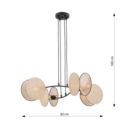Lustra ar auklu MOTIF 4xE27/15W/230V bēša