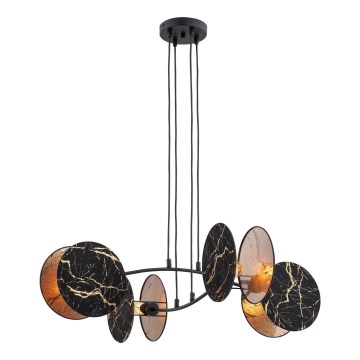 Lustra ar auklu MOTIF 4xE27/15W/230V melna/zelta