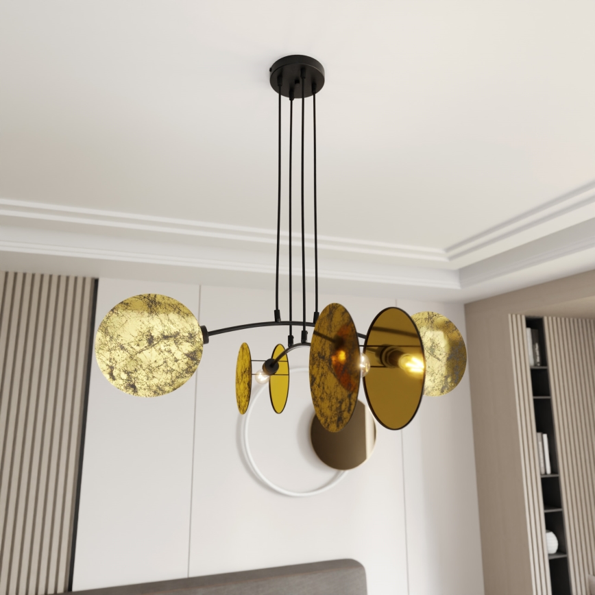 Lustra ar auklu MOTIF 4xE27/15W/230V zelta