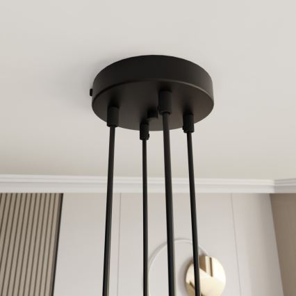 Lustra ar auklu MOTIF 4xE27/15W/230V zelta