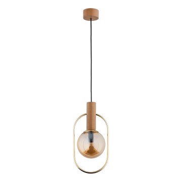 Lustra ar auklu MUFI 1xE14/10W/230V zelta/bēša