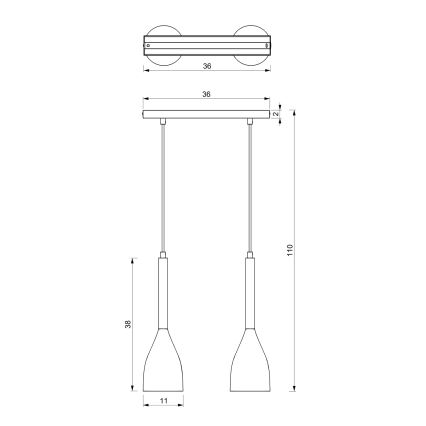 Lustra ar auklu MUZA 2xE27/60W/230V