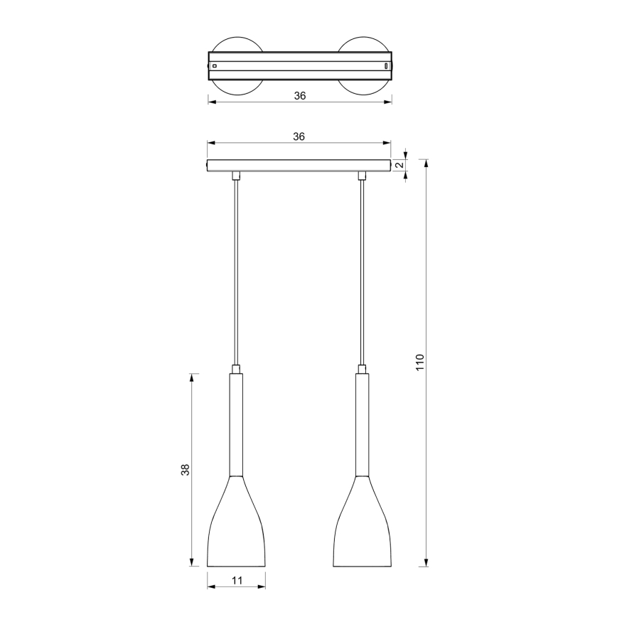 Lustra ar auklu MUZA 2xE27/60W/230V