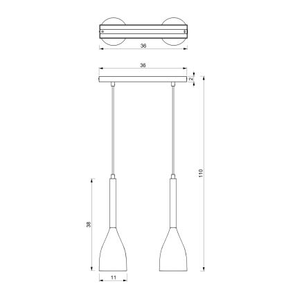 Lustra ar auklu MUZA 2xE27/60W/230V