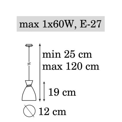 Lustra ar auklu NAOMI 1xE27/60W/230V