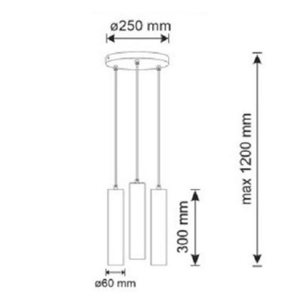 Lustra ar auklu NAPOLI 3xGU10/8W/230V