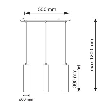 Lustra ar auklu NAPOLI 3xGU10/8W/230V