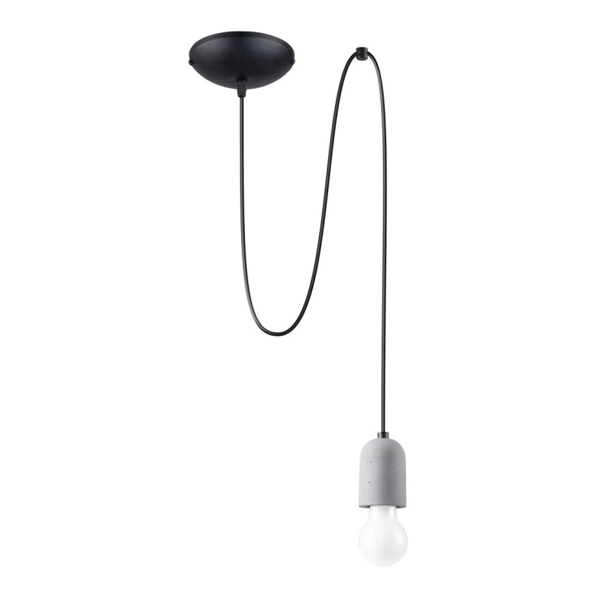 Lustra ar auklu NESO 1xE27/15W/230V zirneklis betons