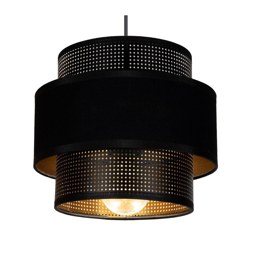 Lustra ar auklu NESS 2xE27/60W/230V melna