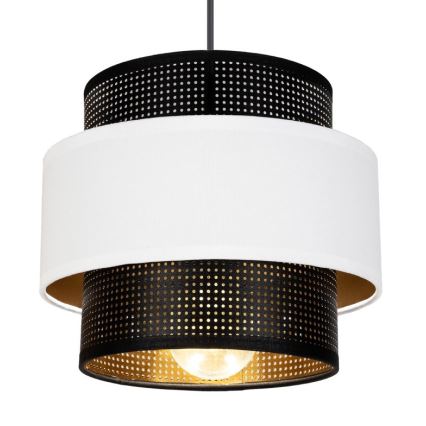 Lustra ar auklu NESS 2xE27/60W/230V zirneklis melna/balta