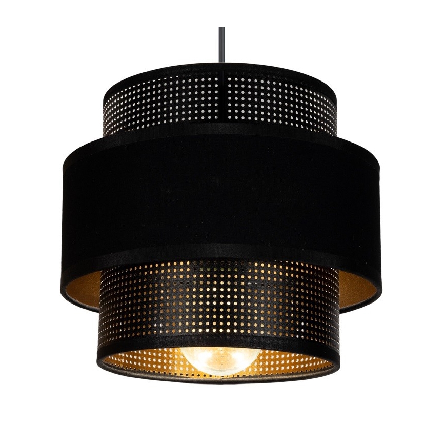 Lustra ar auklu NESS 2xE27/60W/230V zirneklis melna