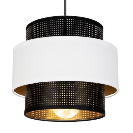 Lustra ar auklu NESS 3xE27/60W/230V zirneklis melna/balta