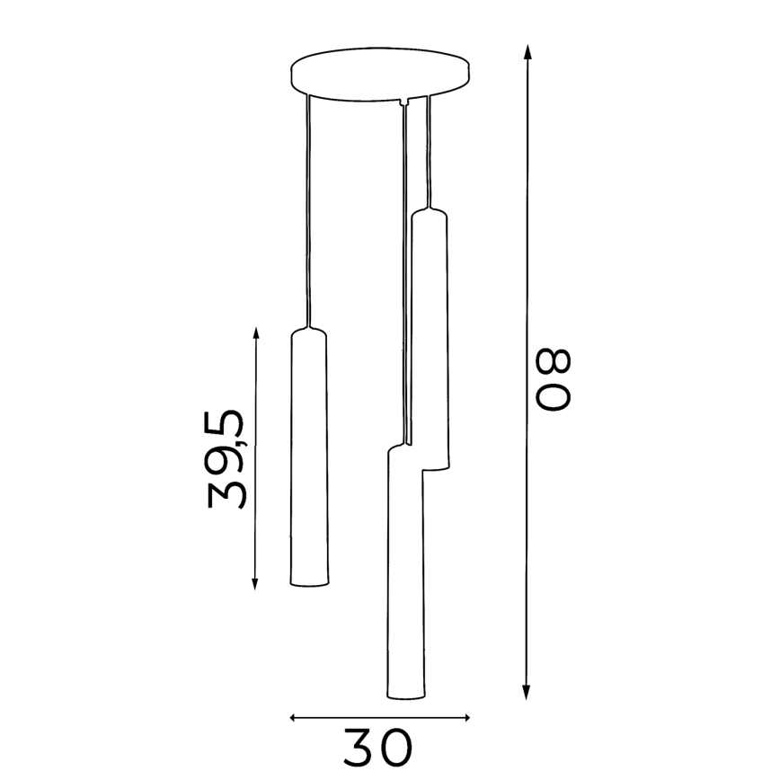 Lustra ar auklu NEST 3xGU10/8W/230V balta/spīdīgs hroms