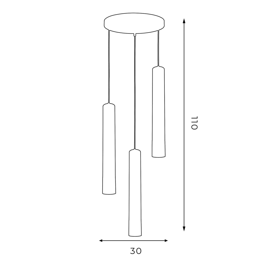 Lustra ar auklu NEST 3xGU10/8W/230V melna/spīdīgs hroms