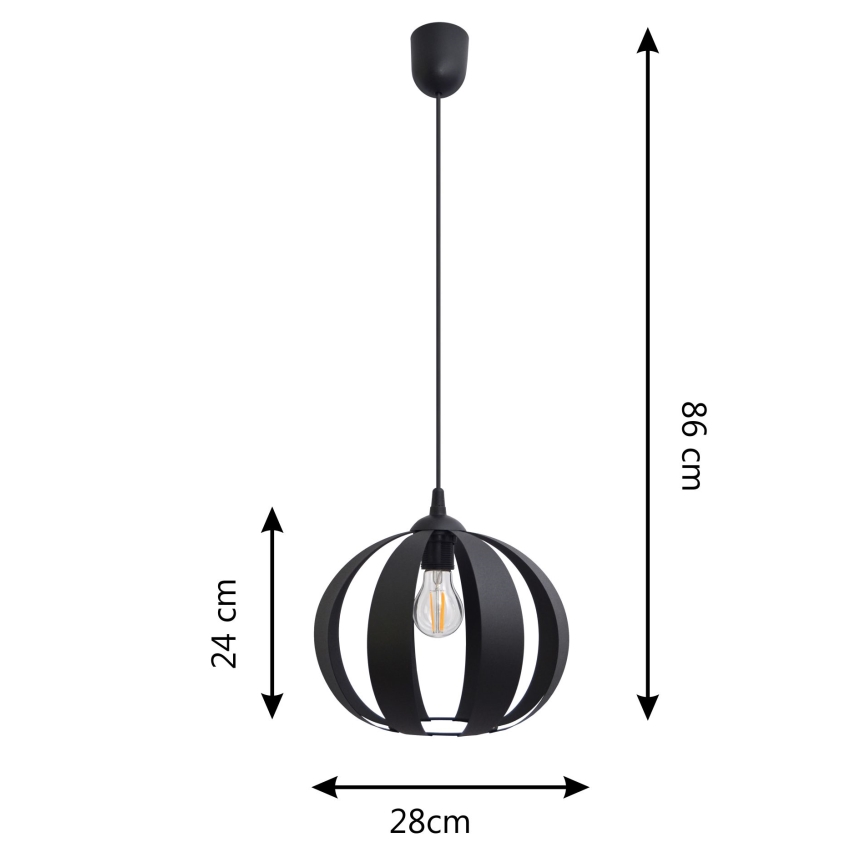 Lustra ar auklu NEWTON 1xE27/15W/230V melna