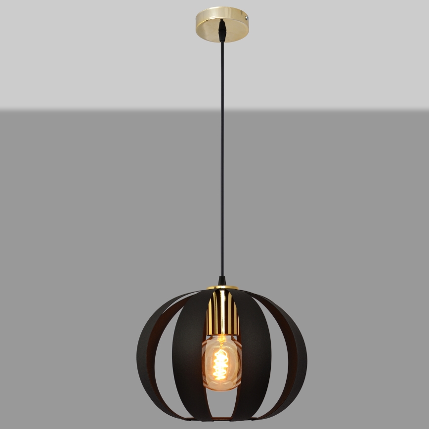 Lustra ar auklu NEWTON 1xE27/15W/230V melna/zelta
