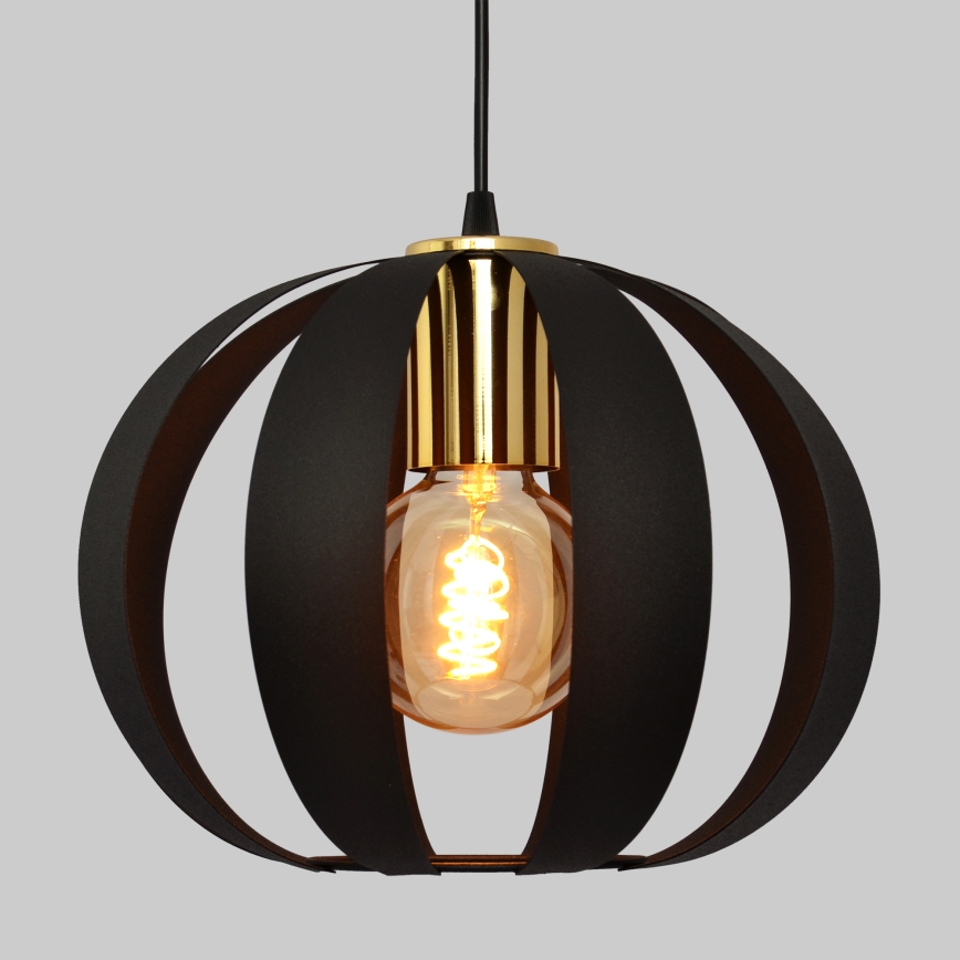 Lustra ar auklu NEWTON 1xE27/15W/230V melna/zelta