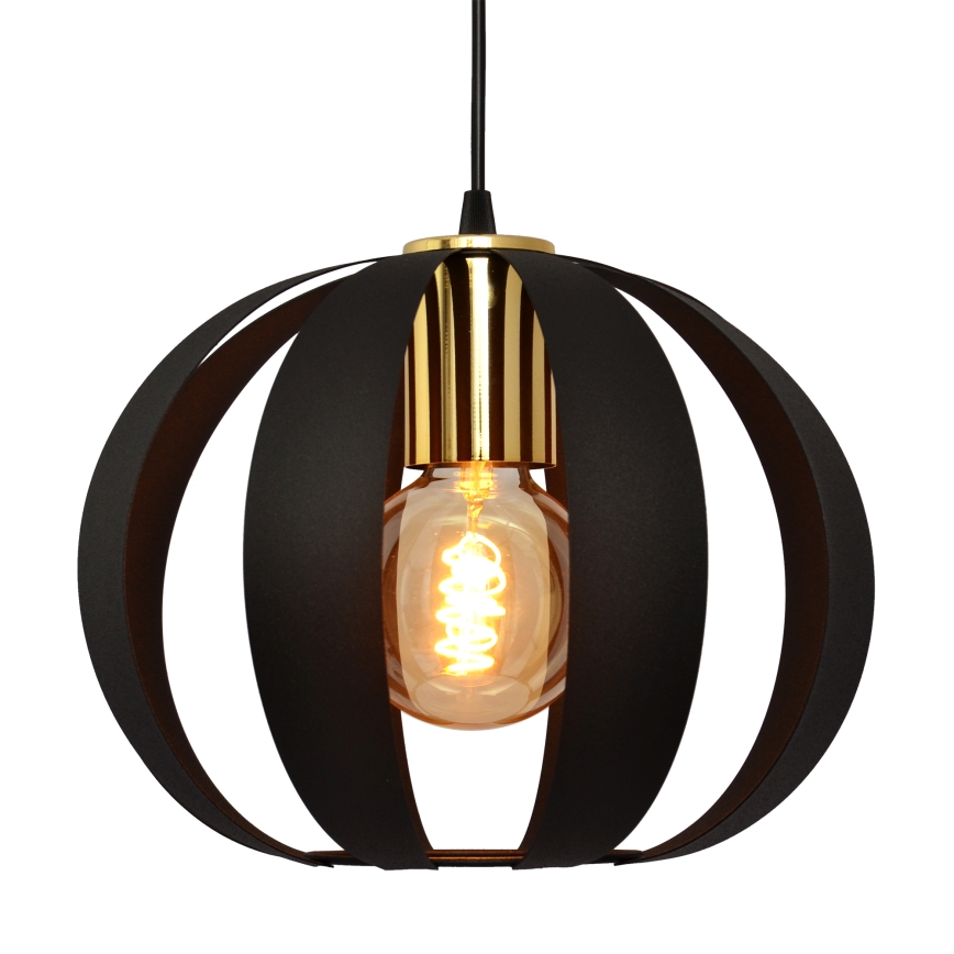 Lustra ar auklu NEWTON 3xE27/15W/230V melna/zelta