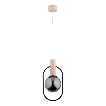 Lustra ar auklu NIKI 1xE14/10W/230V melna/bēša
