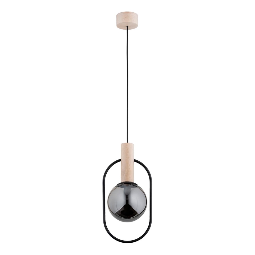 Lustra ar auklu NIKI 1xE14/10W/230V melna/bēša