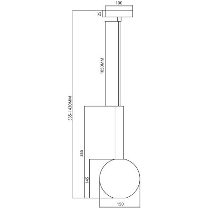 Lustra ar auklu NIKO 1xG9/9W/230V d. 15 cm zelta