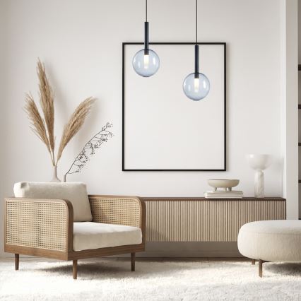 Lustra ar auklu NIKO 1xG9/9W/230V d. 20 cm melna