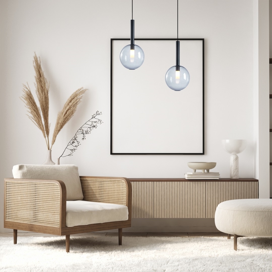 Lustra ar auklu NIKO 1xG9/9W/230V d. 20 cm melna