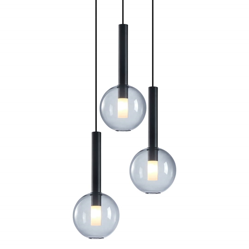 Lustra ar auklu NIKO 3xG9/9W/230V melna
