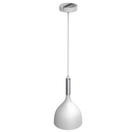 Lustra ar auklu NOAK 1xE27/15W/230V balta/spīdīgi hromēts