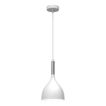 Lustra ar auklu NOAK 1xE27/15W/230V balta/spīdīgi hromēts