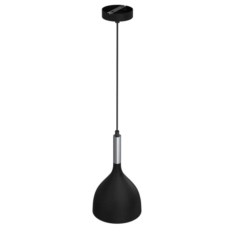 Lustra ar auklu NOAK 1xE27/15W/230V melna/spīdīgi hromēts