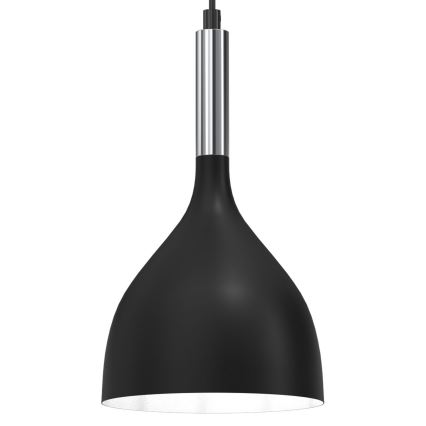 Lustra ar auklu NOAK 1xE27/15W/230V melna/spīdīgi hromēts