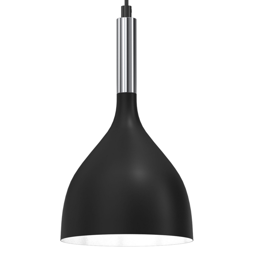 Lustra ar auklu NOAK 1xE27/15W/230V melna/spīdīgi hromēts