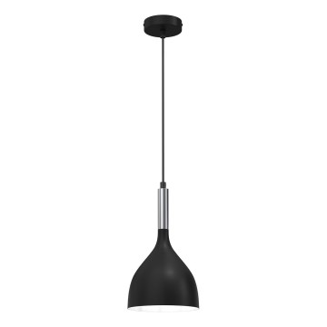Lustra ar auklu NOAK 1xE27/15W/230V melna/spīdīgi hromēts