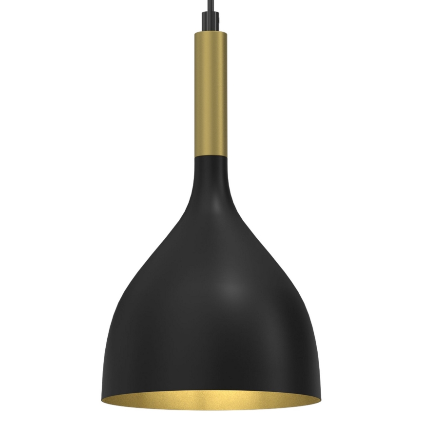 Lustra ar auklu NOAK 1xE27/60W/230V melna/zeltains