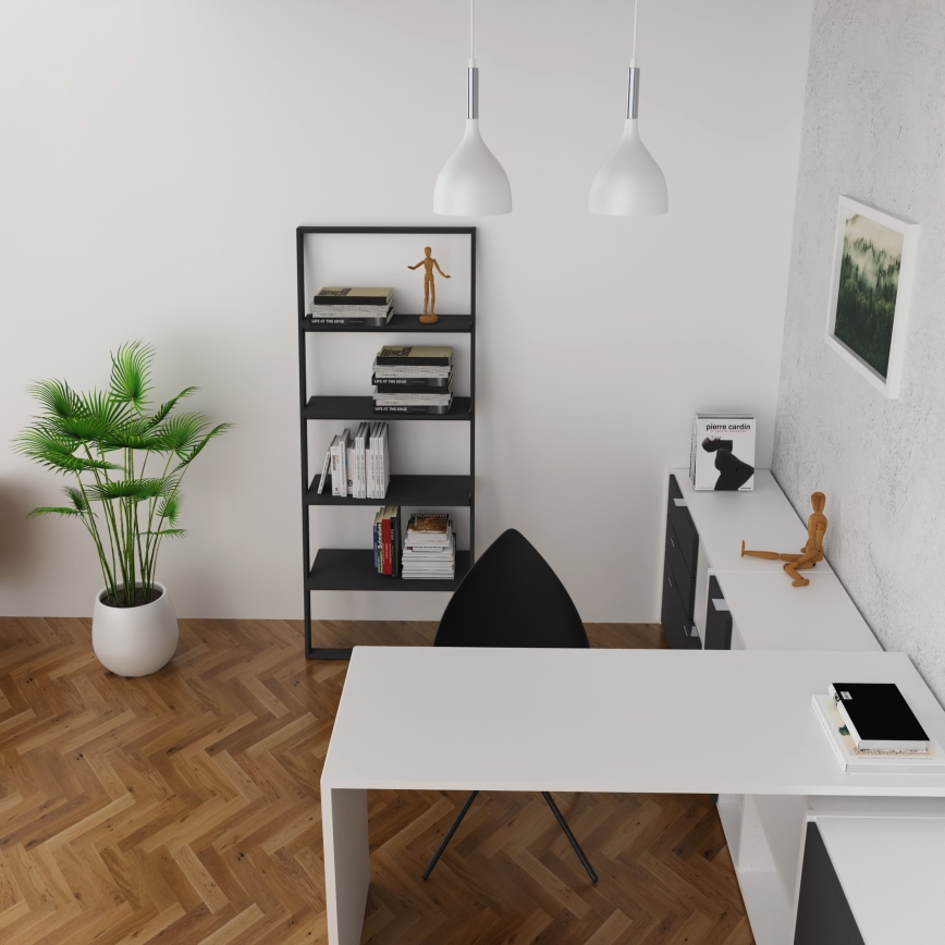 Lustra ar auklu NOAK 2xE27/15W/230V balta/spīdīgi hromēts