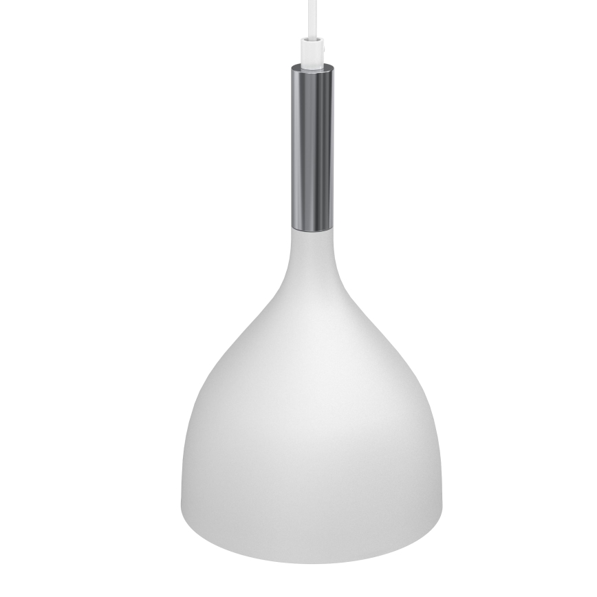 Lustra ar auklu NOAK 2xE27/15W/230V balta/spīdīgi hromēts
