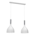Lustra ar auklu NOAK 2xE27/15W/230V balta/spīdīgi hromēts