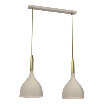 Lustra ar auklu NOAK 2xE27/15W/230V bēša/zelta